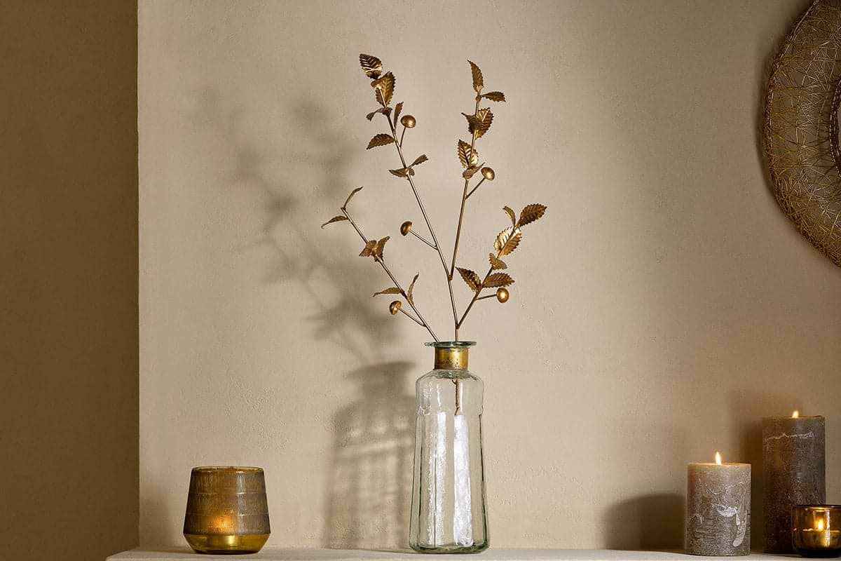 Nkuku - San Stem Foliage - Antique Brass