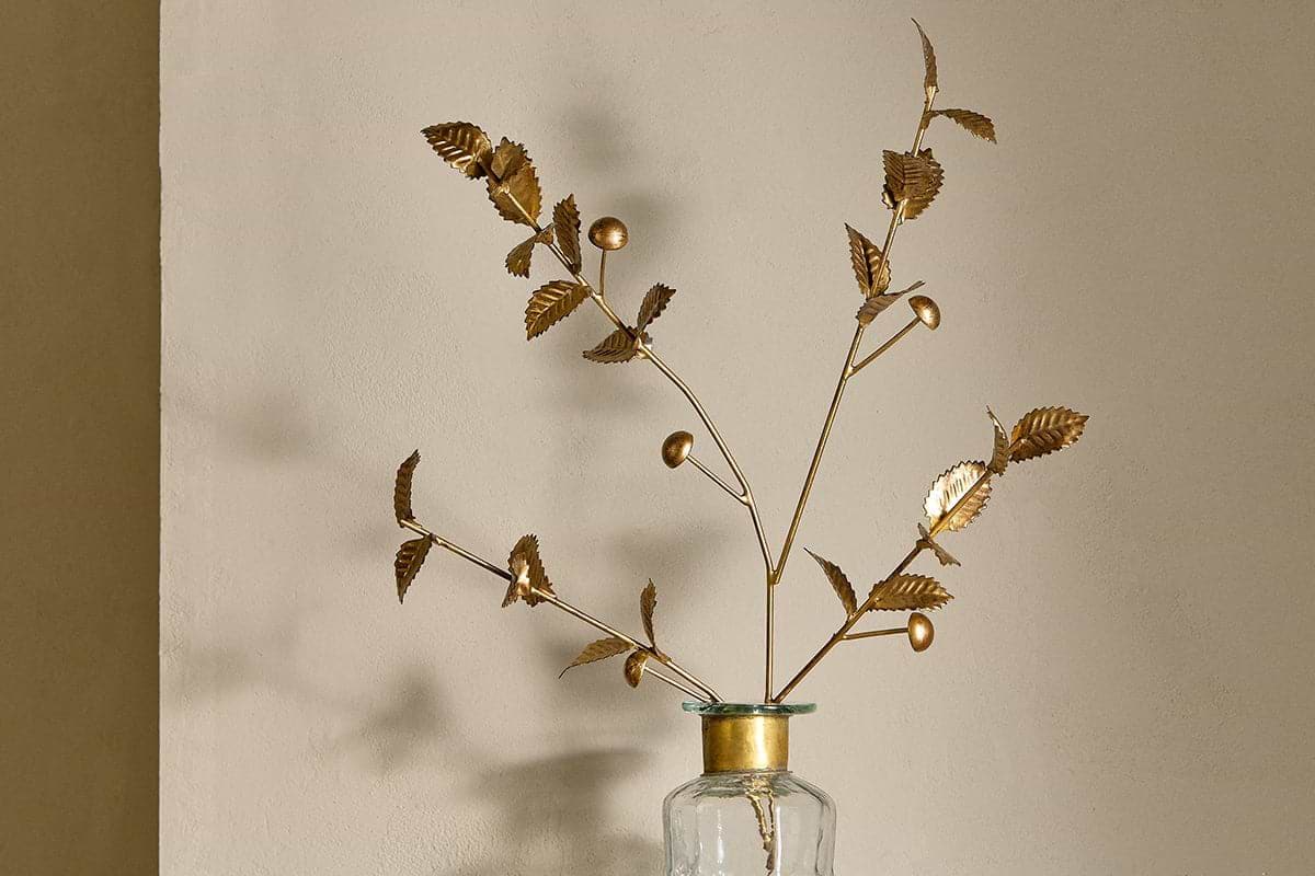 Nkuku - San Stem Foliage - Antique Brass