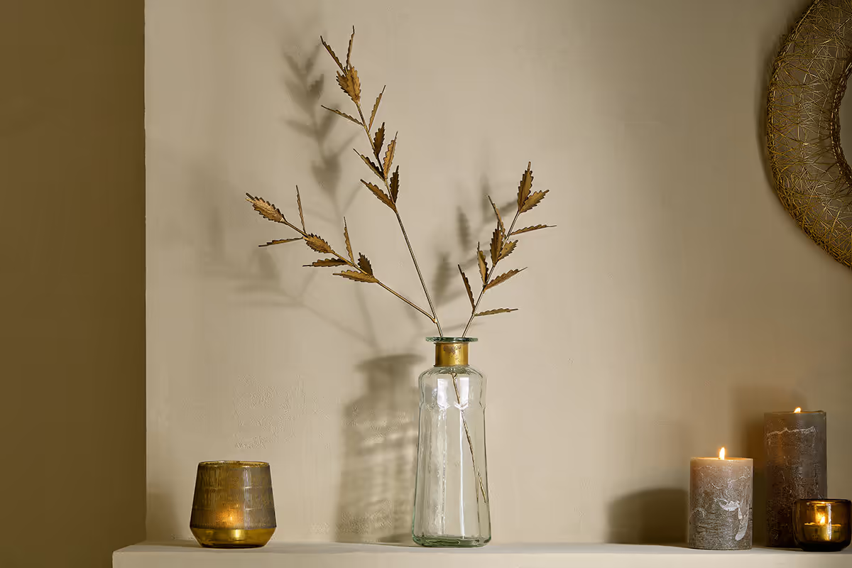 Nkuku - San Stem Leaves - Antique Brass