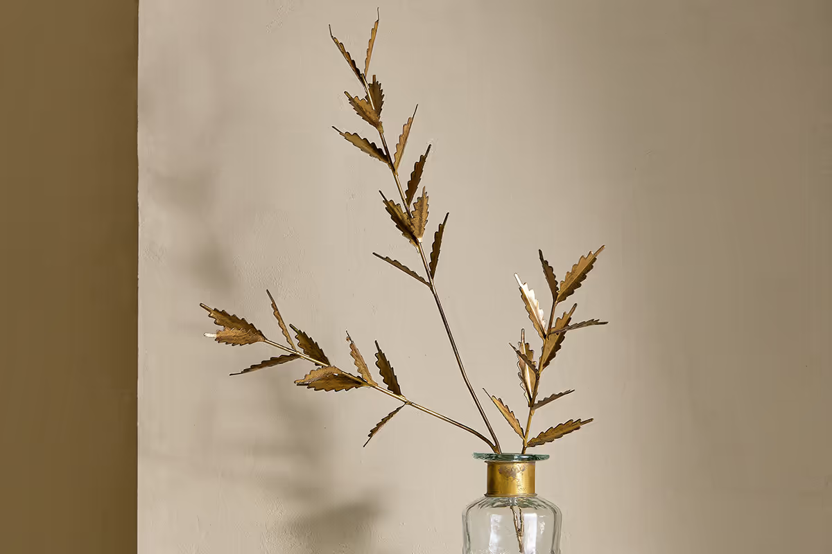 Nkuku - San Stem Leaves - Antique Brass