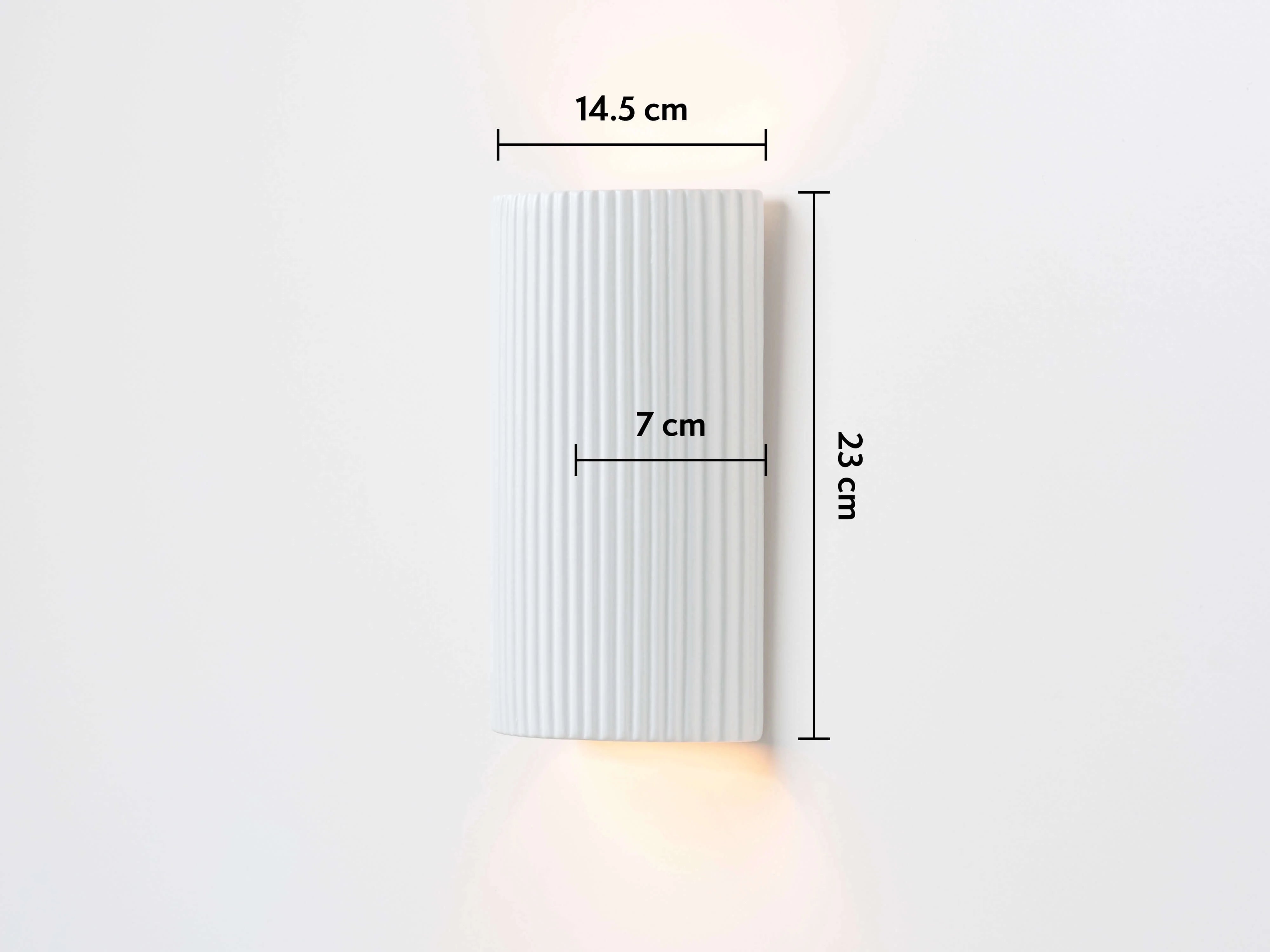 Houseof White Ribbed Ceramic Pillar IP44 Wall Light