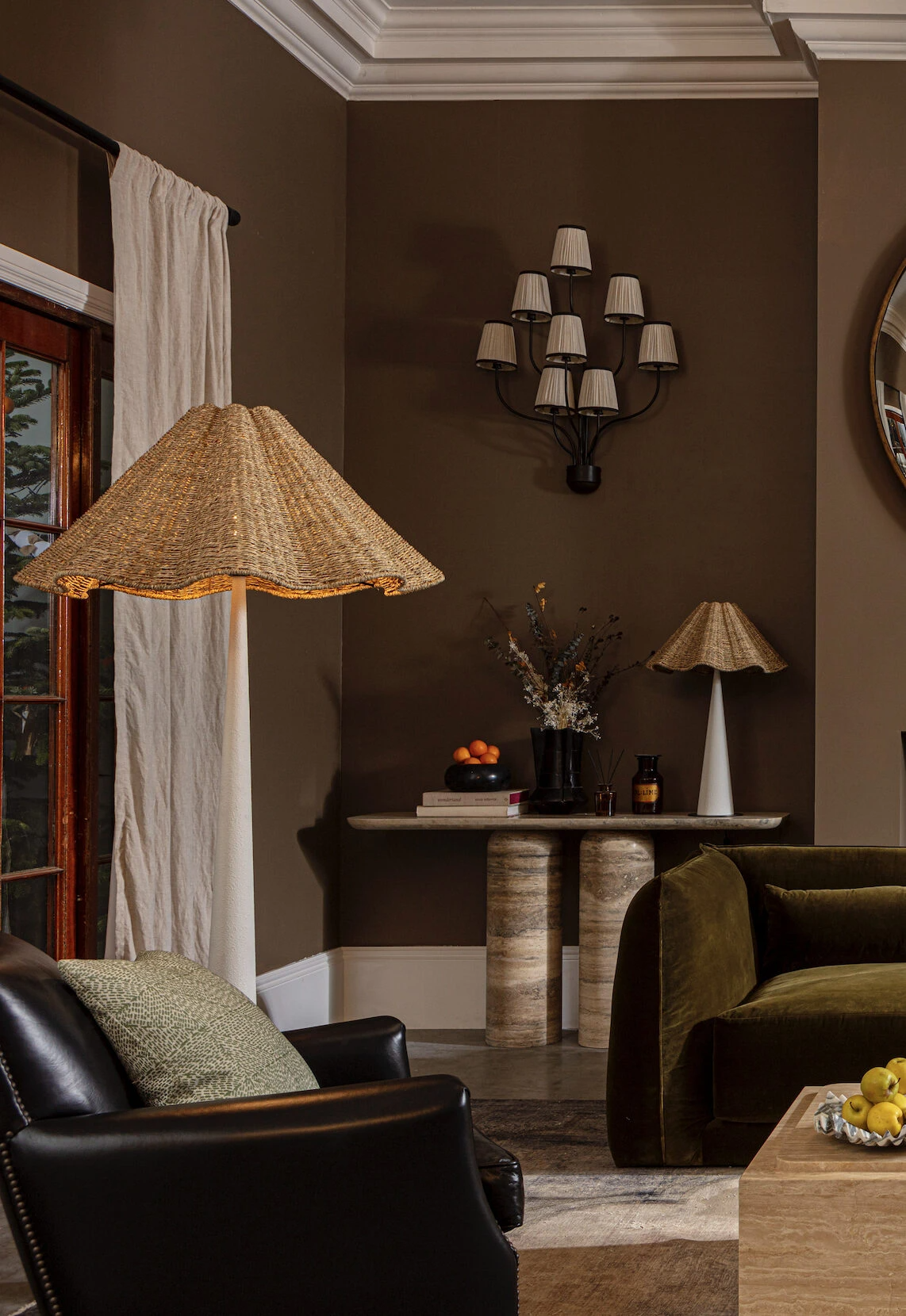 Pure White Lines - Gigi Standing Lamp - Seagrass Shade