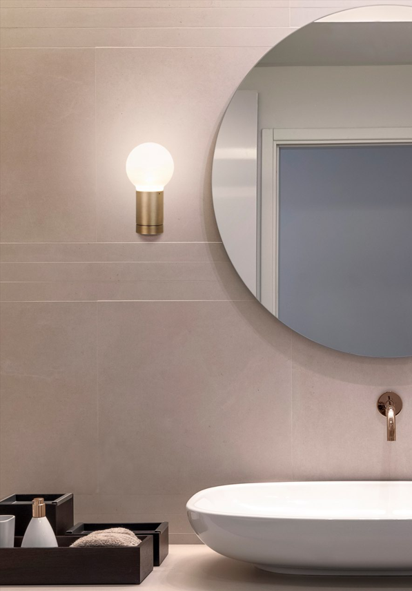 Contardi Lighting Solitario Mini Wall Lamp - Matt Black Silk Lacquered - Sphere Ø120 mm - Acid-Etched glass