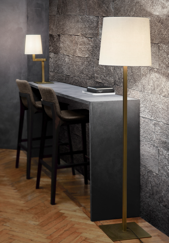 Contardi Lighting Tonda Floor Lamp - Matt Black Silk Lacquered - White Cotton 800