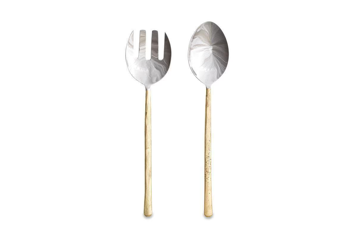 Nkuku - Sirkali Salad Server Set - Brushed Gold (Set of 2)