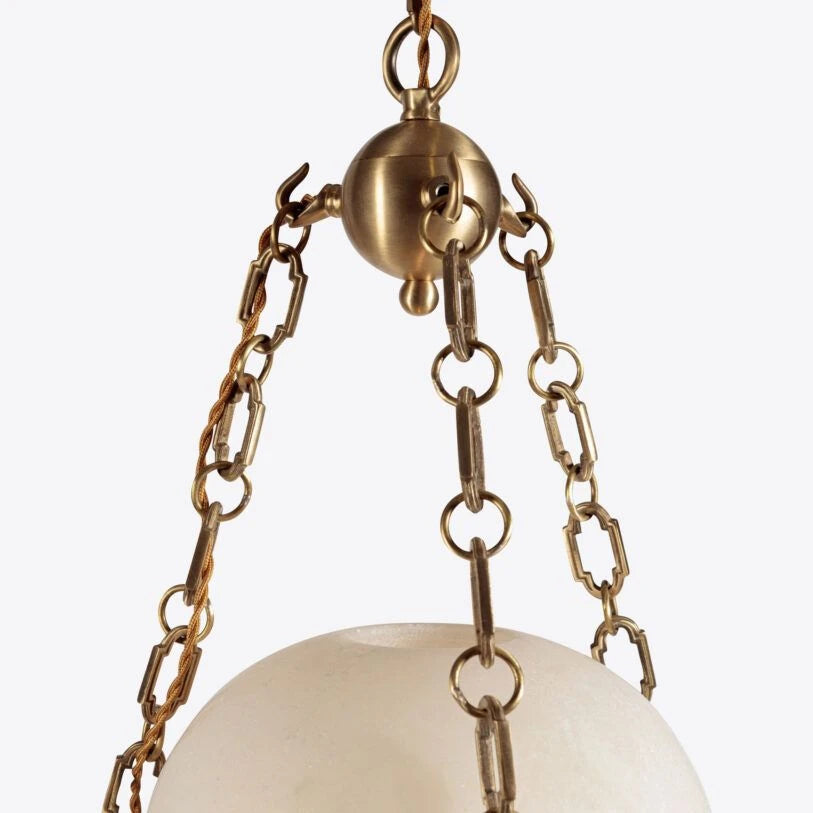 Pure White Lines Elissa Alabaster Pendant - Small