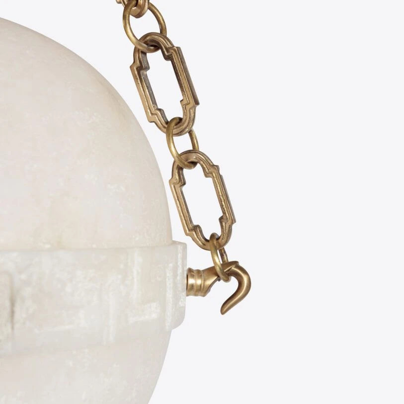 Pure White Lines Elissa Alabaster Pendant - Small