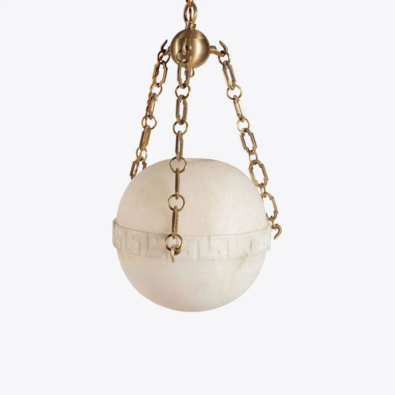 Pure White Lines Elissa Alabaster Pendant - Small