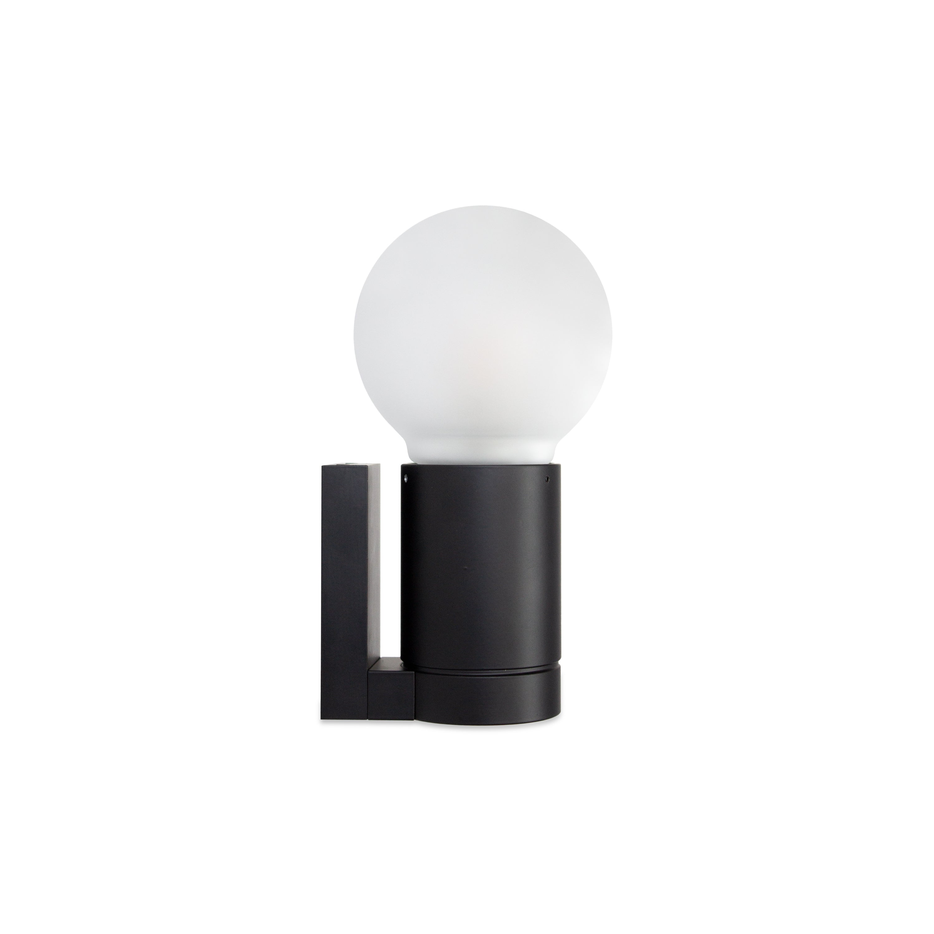 Contardi Lighting Solitario Mini Wall Lamp - Matt Black Silk Lacquered - Sphere Ø120 mm - Acid-Etched glass
