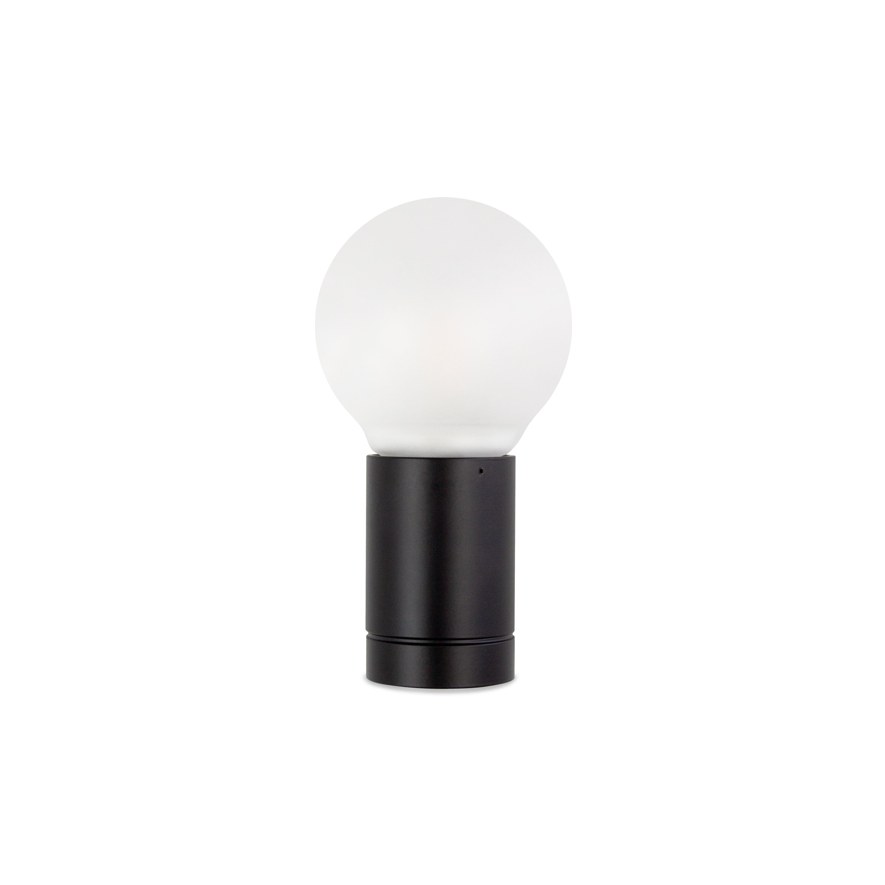 Contardi Lighting Solitario Mini Wall Lamp - Matt Black Silk Lacquered - Sphere Ø120 mm - Acid-Etched glass