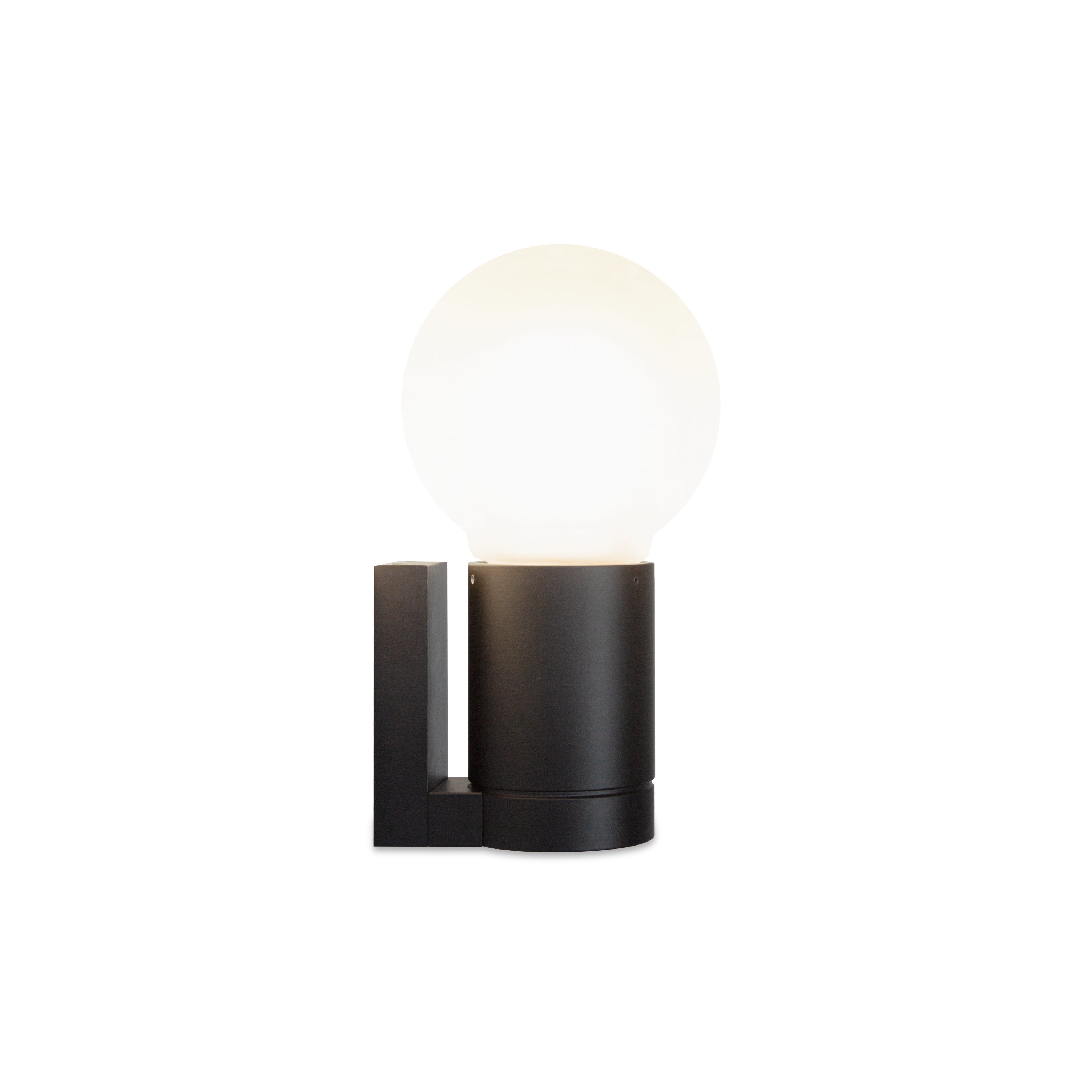 Contardi Lighting Solitario Mini Wall Lamp - Matt Black Silk Lacquered - Sphere Ø120 mm - Acid-Etched glass