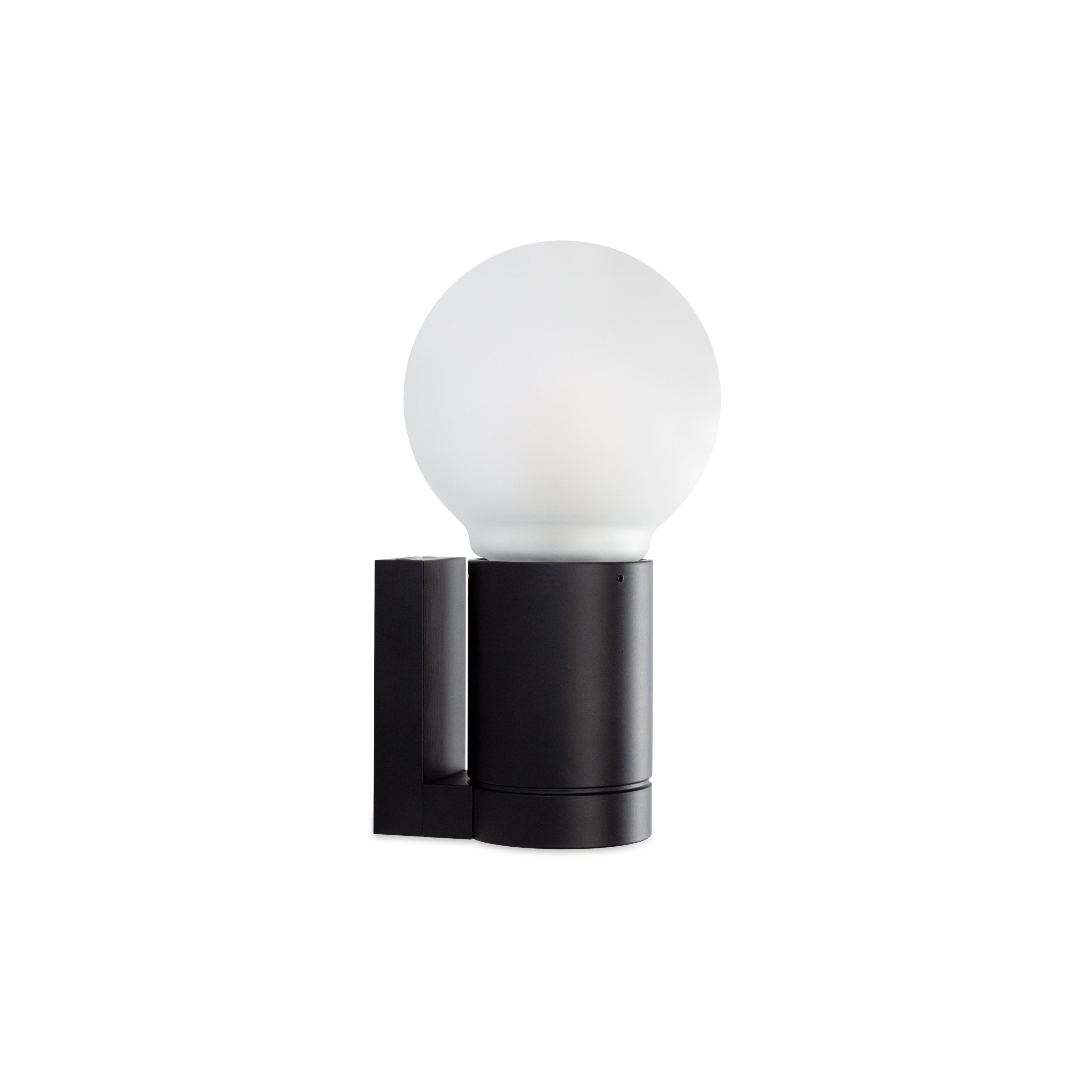 Contardi Lighting Solitario Mini Wall Lamp - Matt Black Silk Lacquered - Sphere Ø120 mm - Acid-Etched glass