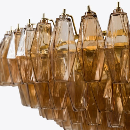 Pure White Lines Amber Sorrento Chandelier