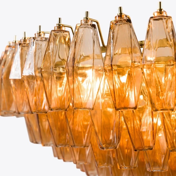 Pure White Lines Amber Sorrento Chandelier