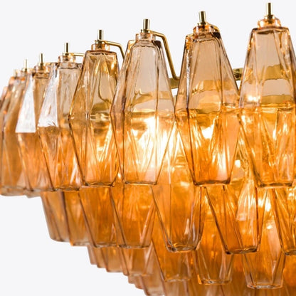 Pure White Lines Amber Sorrento Chandelier