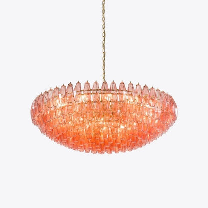 Pure White Lines Pink Sorrento Chandelier