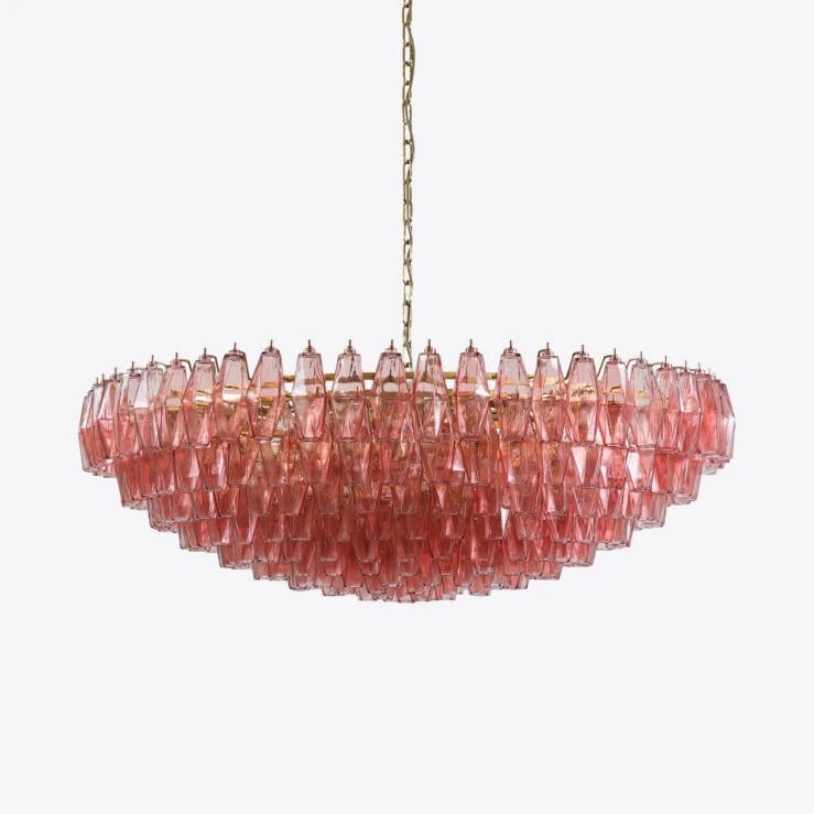 Pure White Lines Pink Sorrento Chandelier