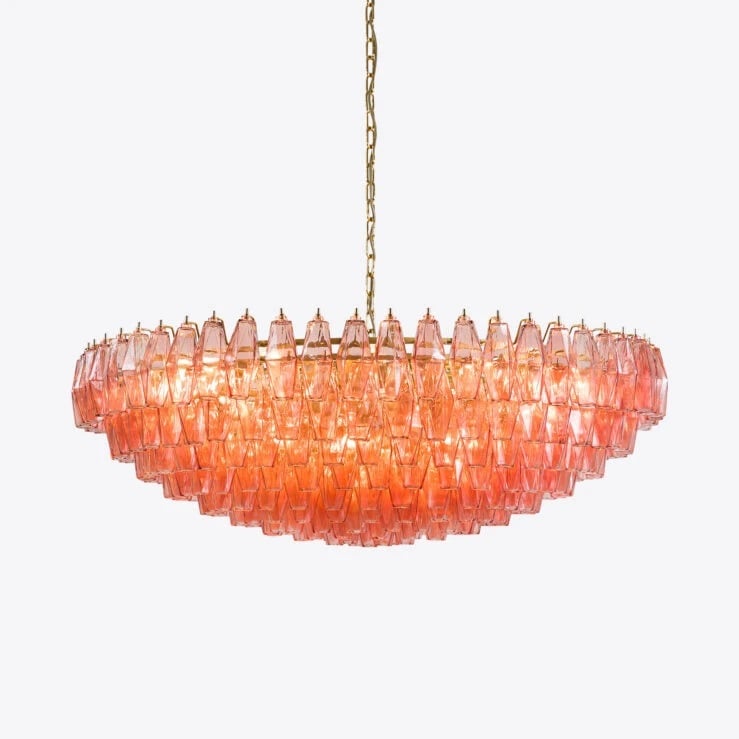 Pure White Lines Pink Sorrento Chandelier