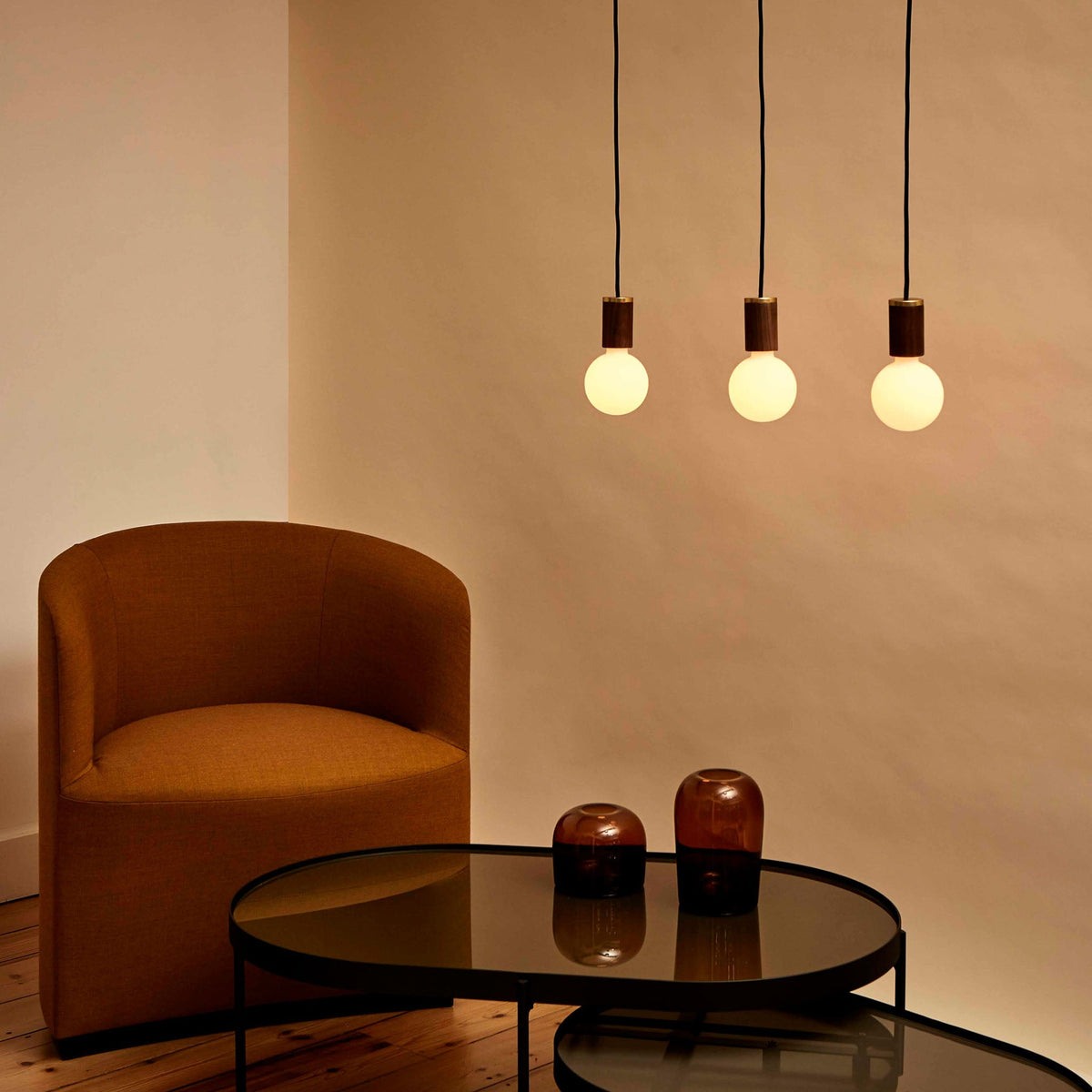 Tala Sphere III Pendant Light in Walnut