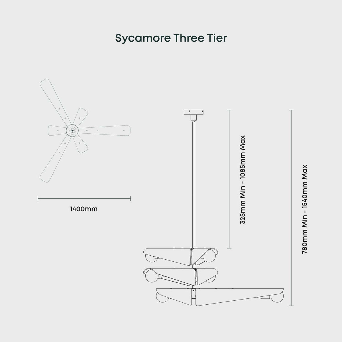Tala Sycamore Chandelier 3 Tiers in Dusk Pink