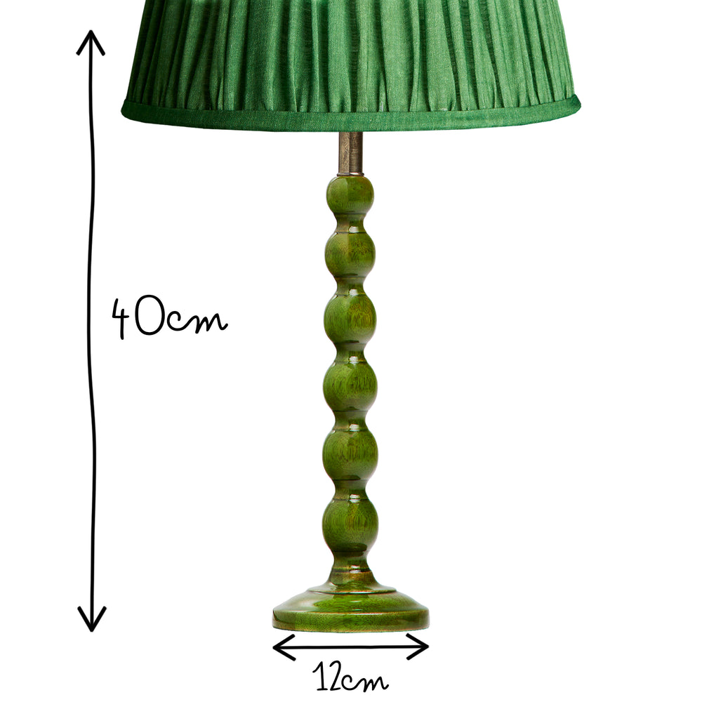 Pooky - Bayou Table Lamp Base - Green Lacquered Wood