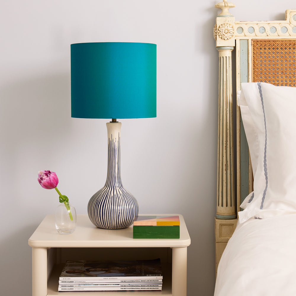 Pooky - Ellie Table Lamp Base - Blue and White Stripes