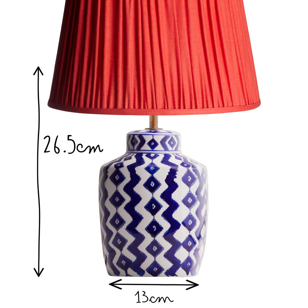 Pooky - Smaller Gingembre Table Lamp Base - Blue and White Ceramic