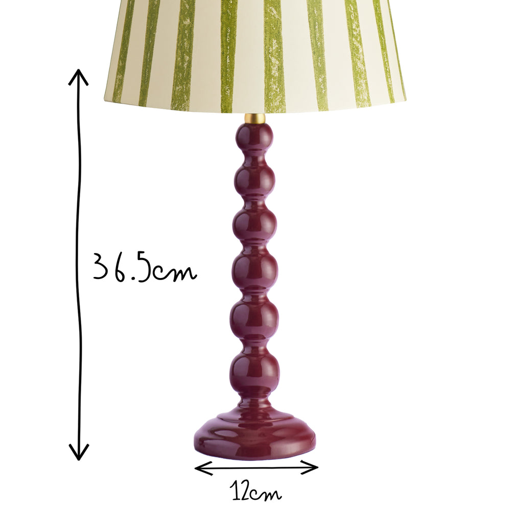 Pooky - Lillee Table Lamp Base - Burgundy Lacquered Wood
