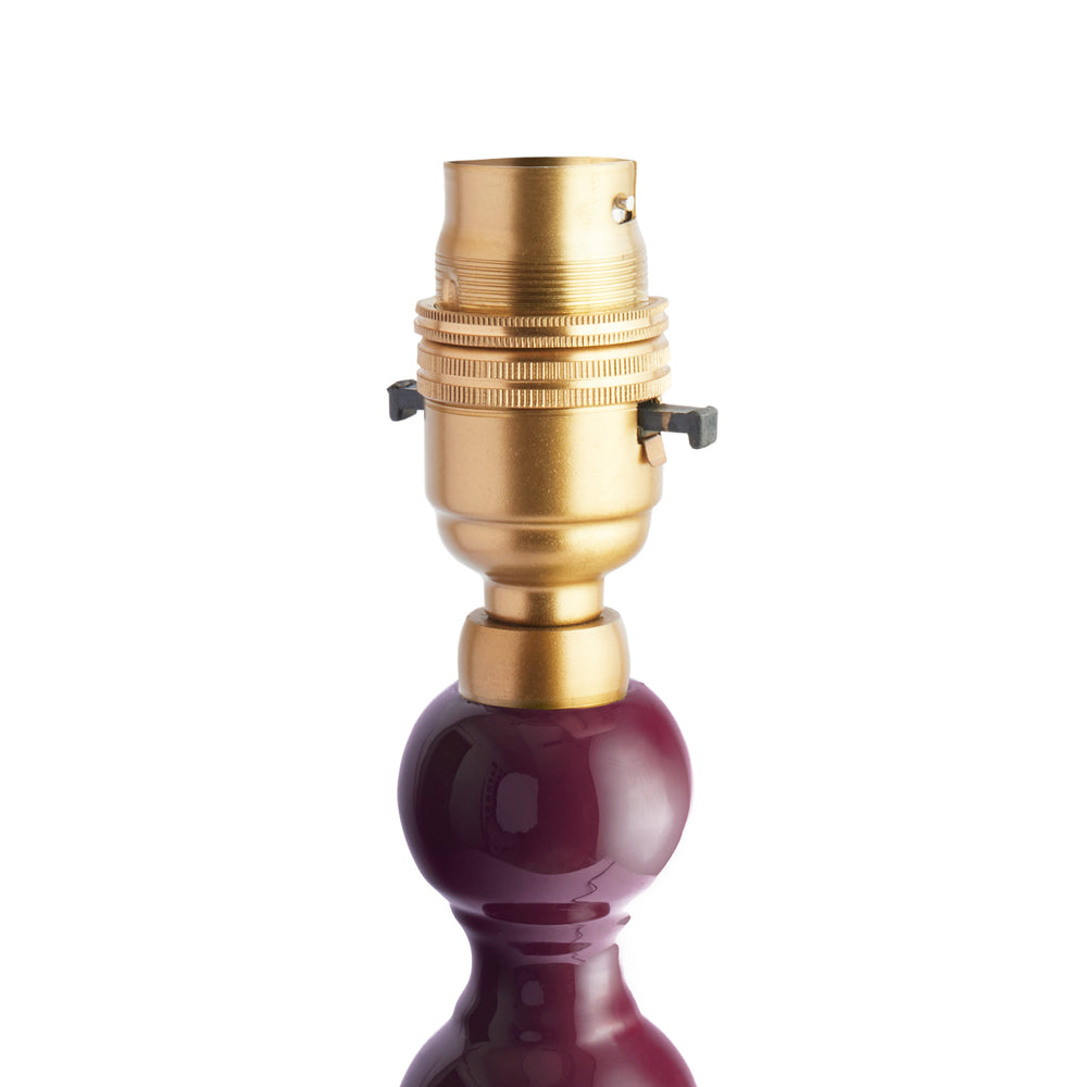 Pooky - Lillee Table Lamp Base - Burgundy Lacquered Wood