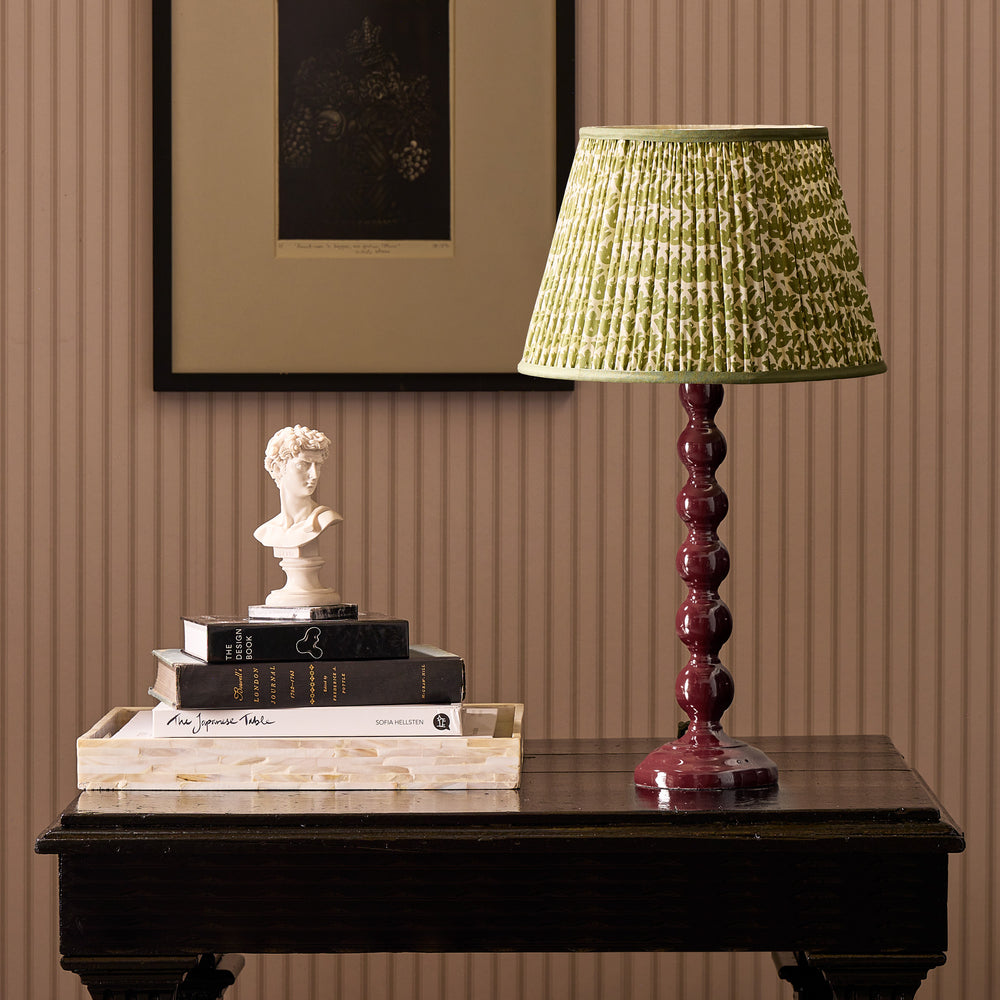 Pooky - Lillee Table Lamp Base - Burgundy Lacquered Wood