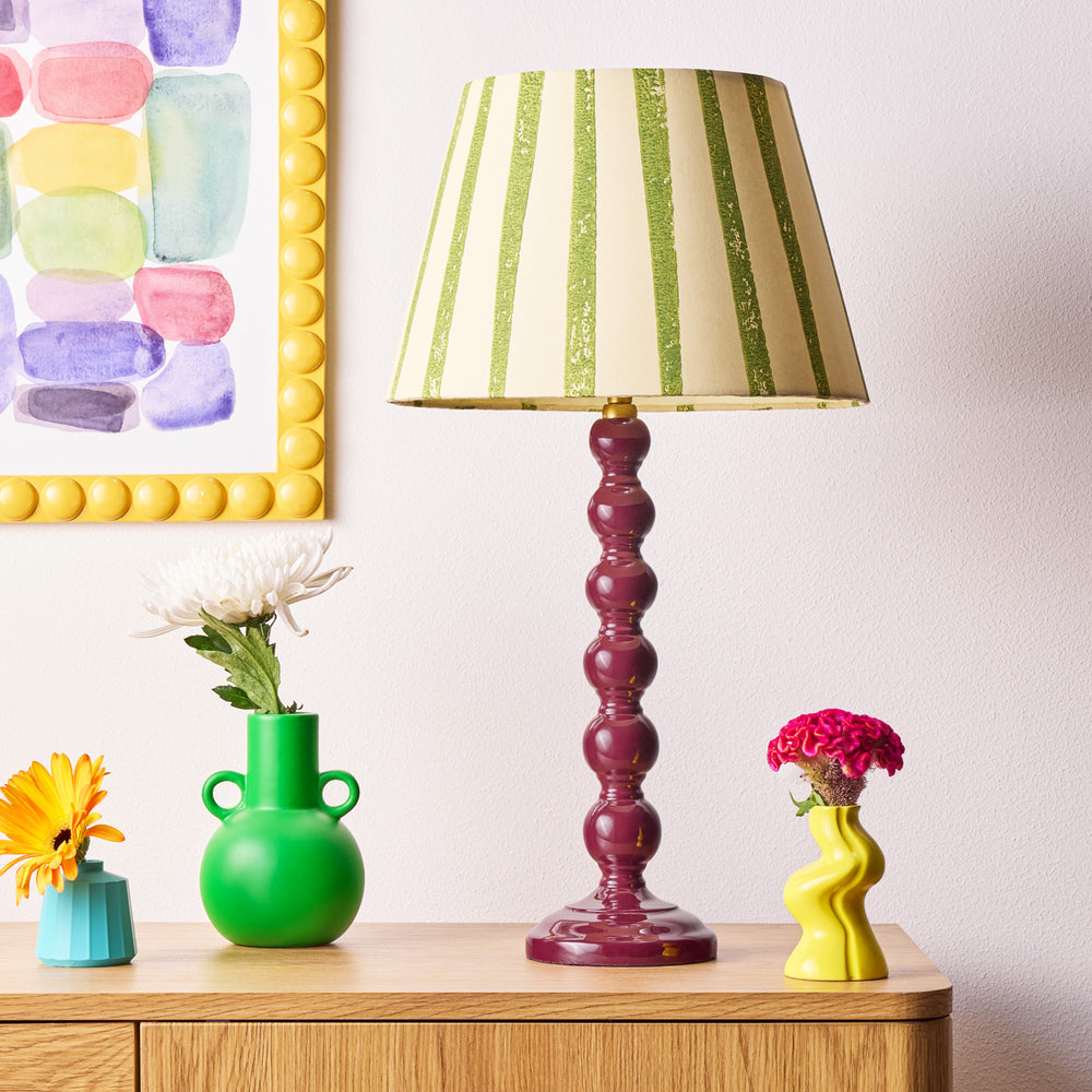 Pooky - Lillee Table Lamp Base - Burgundy Lacquered Wood