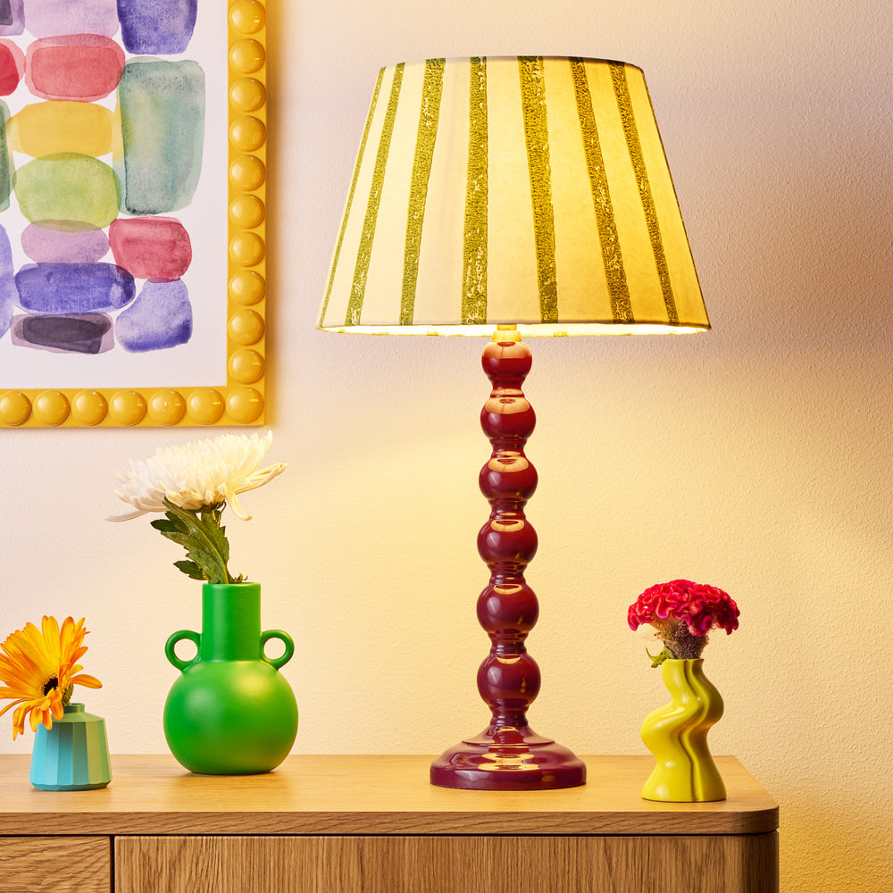Pooky - Lillee Table Lamp Base - Burgundy Lacquered Wood