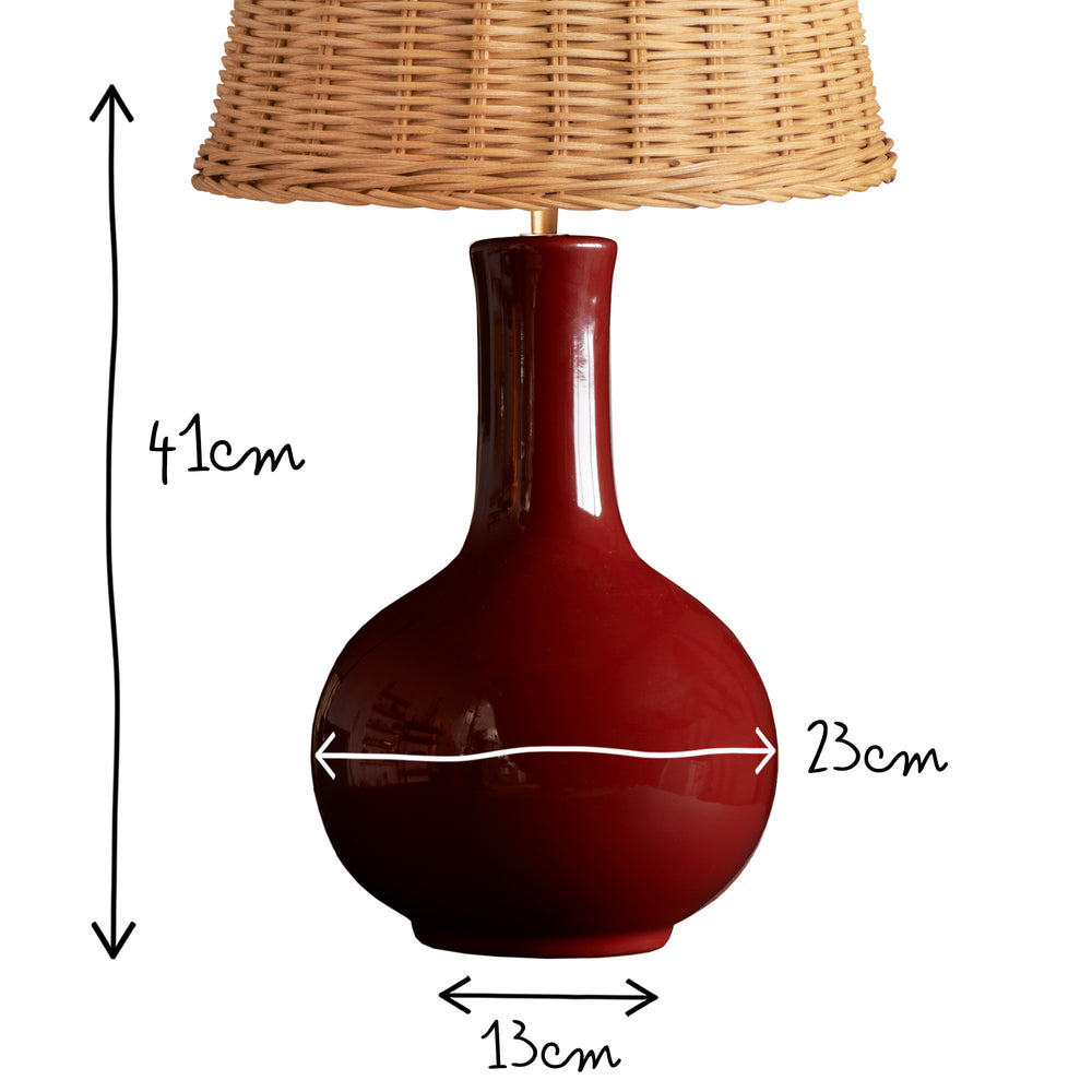 Pooky - Nellie Table Lamp Base - Oxblood Glaze