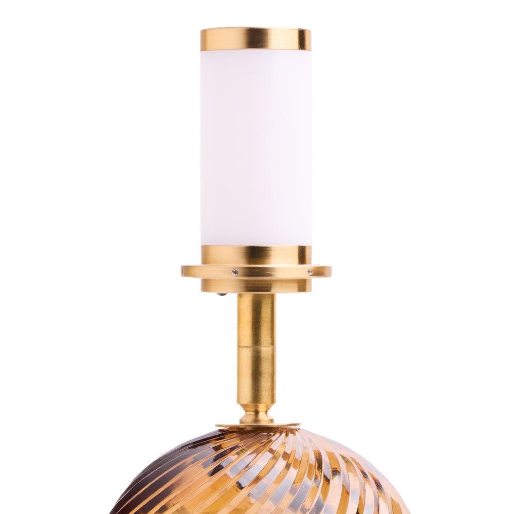 Pooky - Daniella Rechargeable Table Lamp Base - Amber Cut Glass
