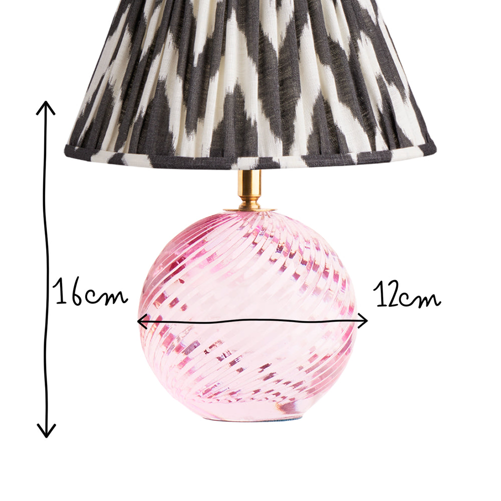 Pooky - Daniella Rechargeable Table Lamp Base - Pink Cut Glass