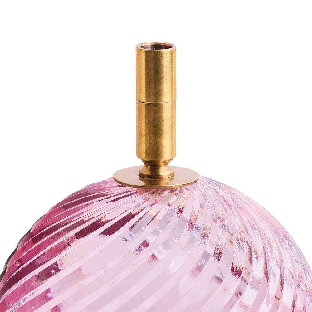 Pooky - Daniella Rechargeable Table Lamp Base - Pink Cut Glass