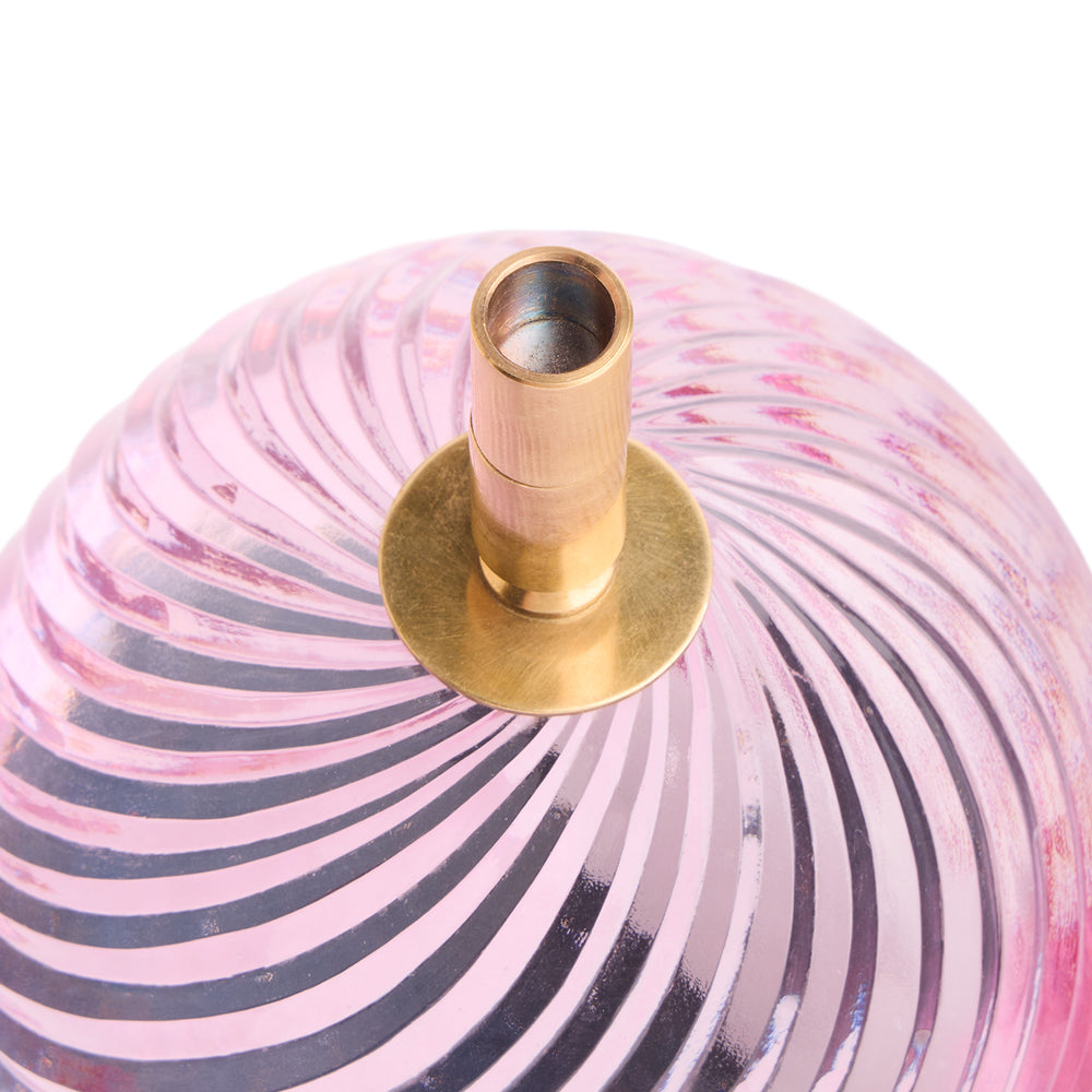 Pooky - Daniella Rechargeable Table Lamp Base - Pink Cut Glass