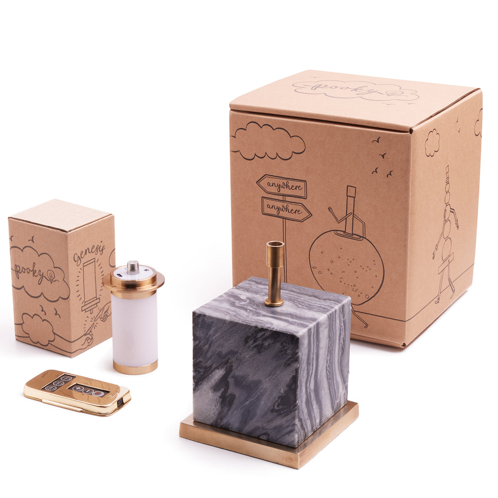 Pooky - Doorstop Rechargeable Table Lamp Base - Black Marble