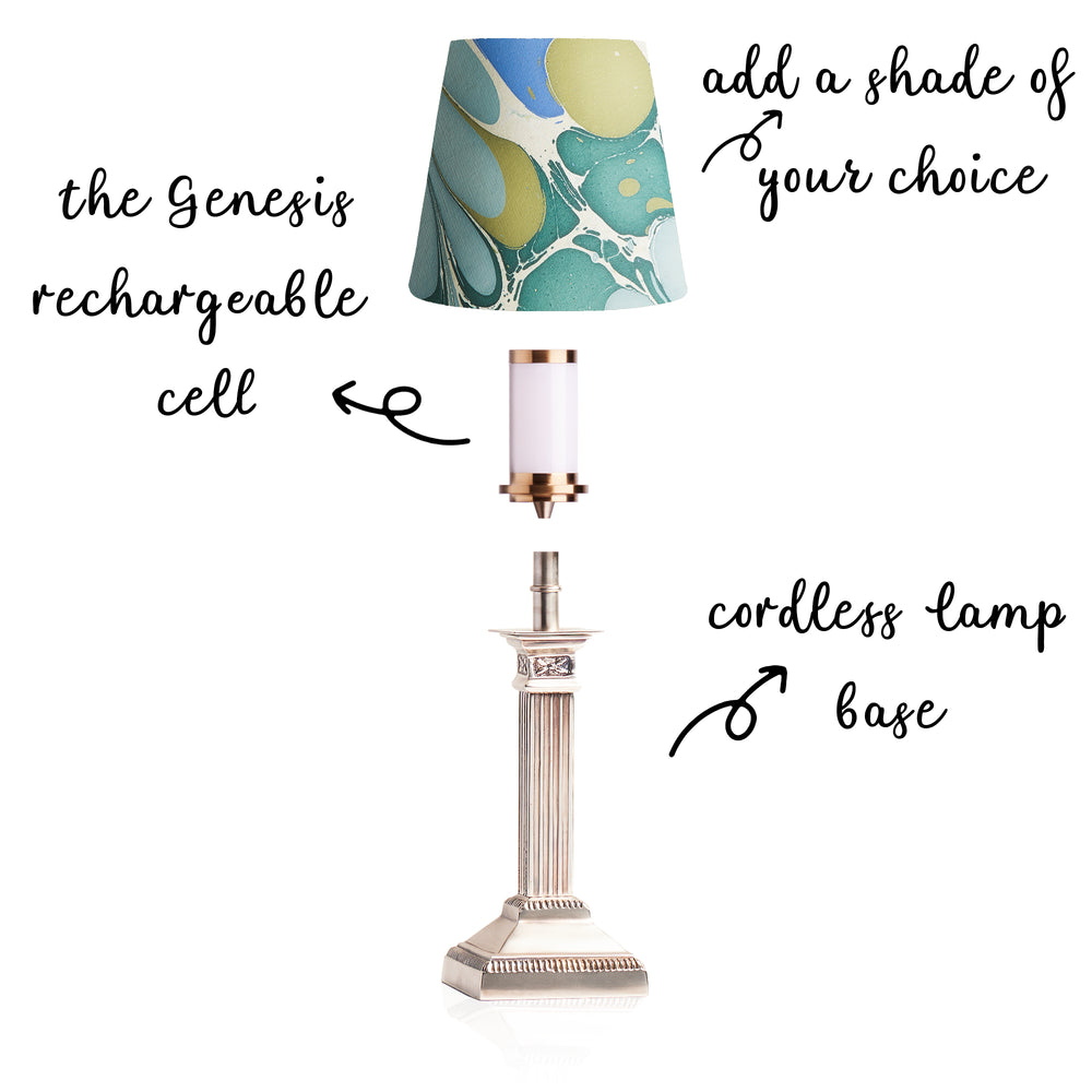 Pooky - Freya Rechargeable Table Lamp Base - Antique Silver