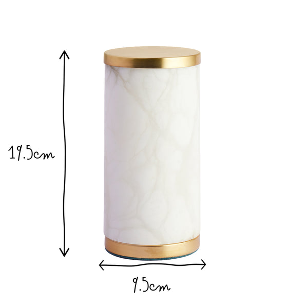 Pooky - Luxe Rechargeable Table Lamp - Alabaster and Brass