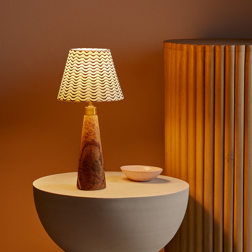 Pooky - Smaller Marmaron Rechargeable Table Lamp Base - Brown
