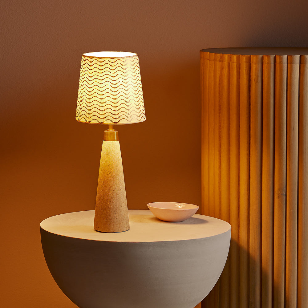 Pooky - Smaller Marmaron Rechargeable Table Lamp Base - Natural
