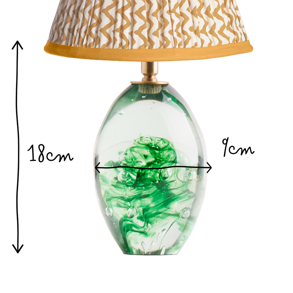 Pooky - Pico Rechargeable Table Lamp Base - Green Swirls