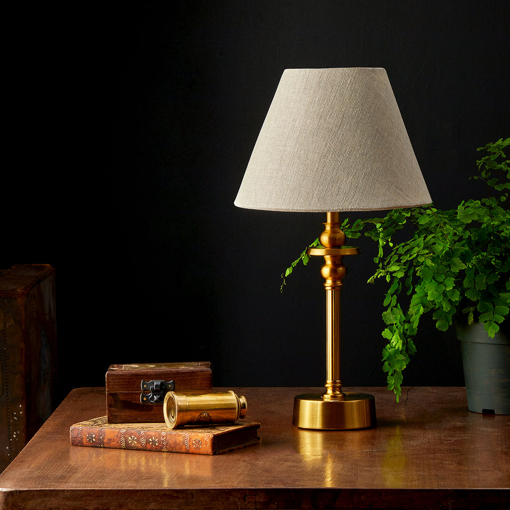Pooky - Phileas Rechargeable Table Lamp Base - Antique Brass