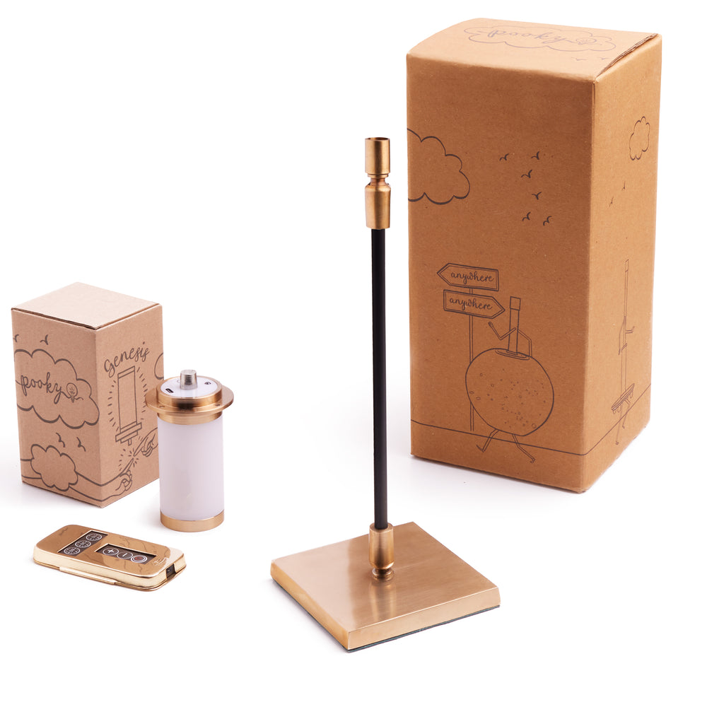 Pooky - Pickling Rechargeable Table Lamp Base - Antiqued Brass