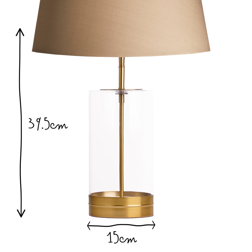 Pooky - Wisteria Rechargeable Table Lamp Base - Glass - Antique Brass Finish