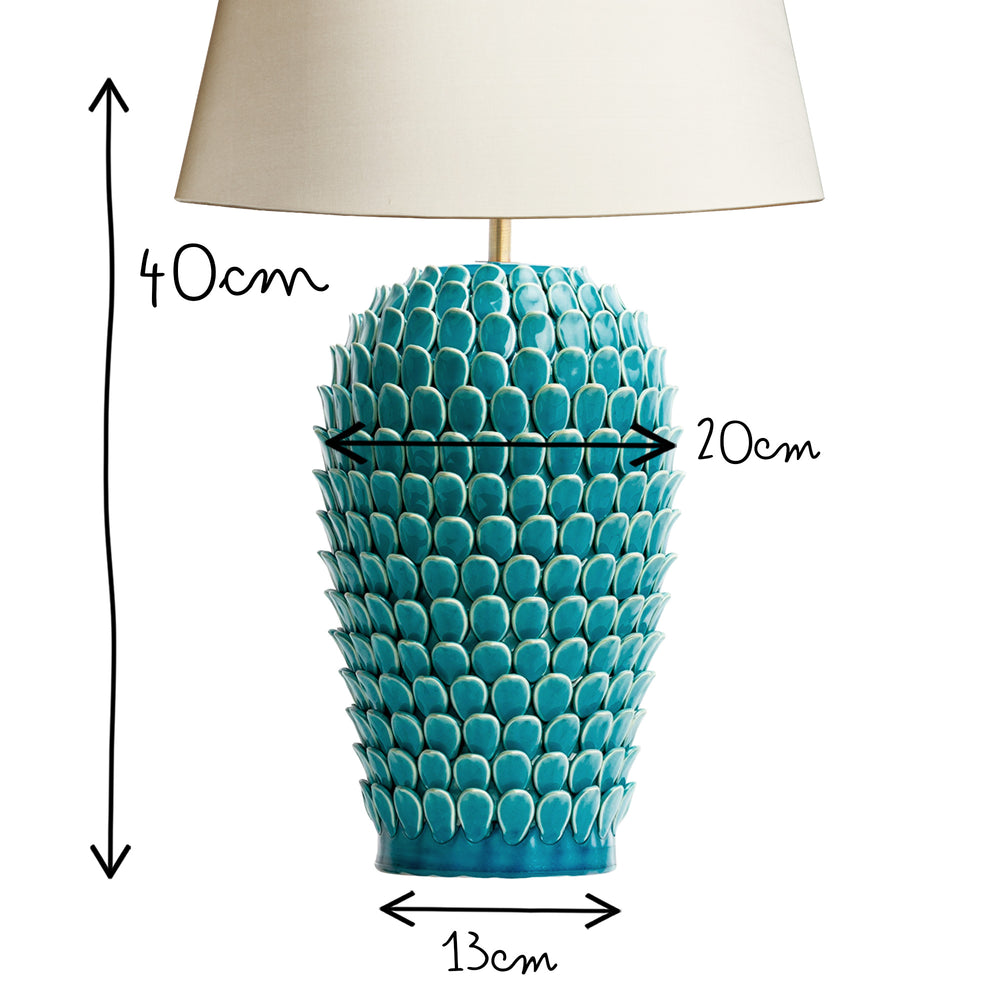 Pooky - Regular Stucco Table Lamp Base - Turquoise Ceramic