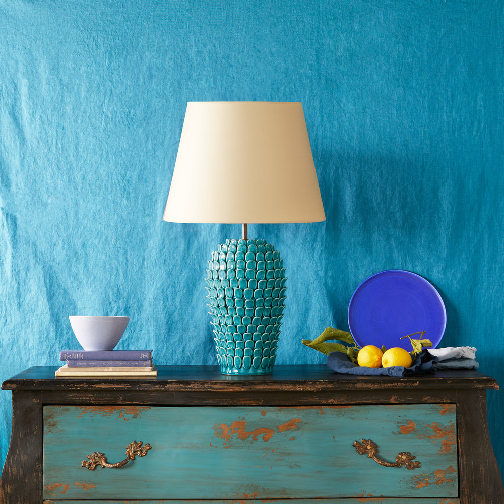 Pooky - Regular Stucco Table Lamp Base - Turquoise Ceramic