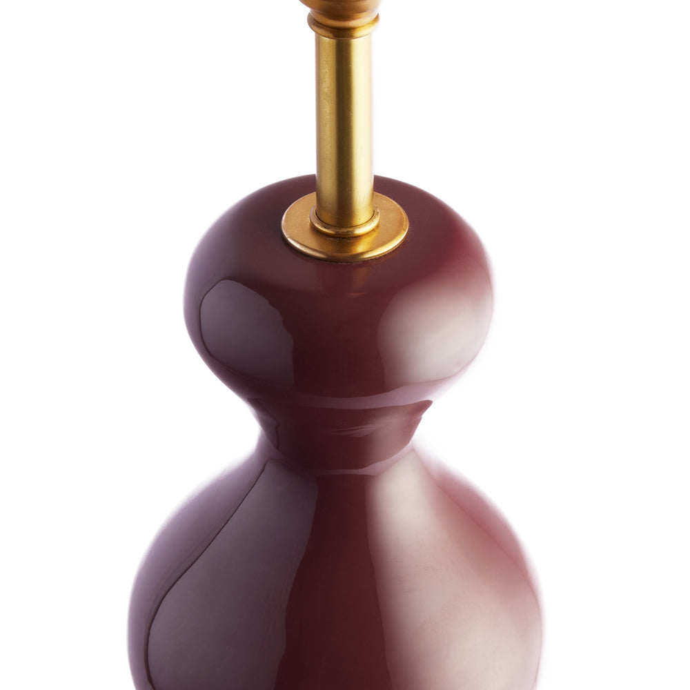 Pooky - Larger Wobster Table Lamp Base - Burgundy Lacquered Wood