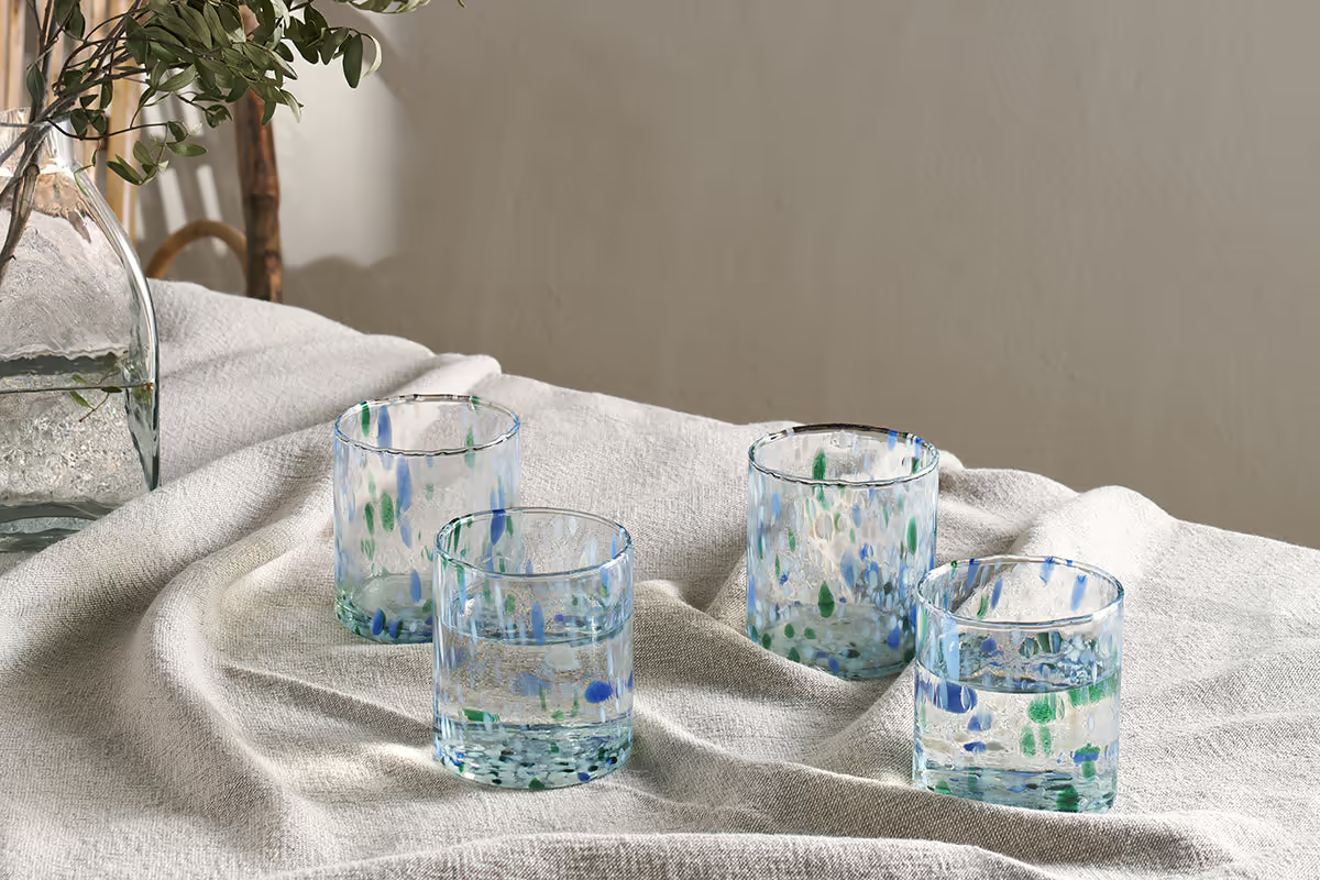 Nkuku - Taja Tumbler - Sea Blue (Set of 4)